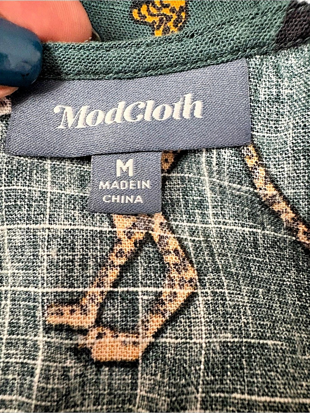 ModCloth Bold Notion Wide Leg Jumpsuit Green & Orange Size Medium - Picture 4 of 4